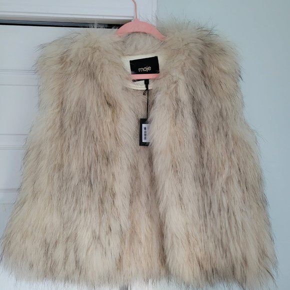 ✨️Host pick✨️NWT Maje 100% Fur vest in rare white - Picture 7 of 7